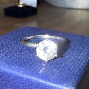 10K White Gold and CZ  ring size 5.5